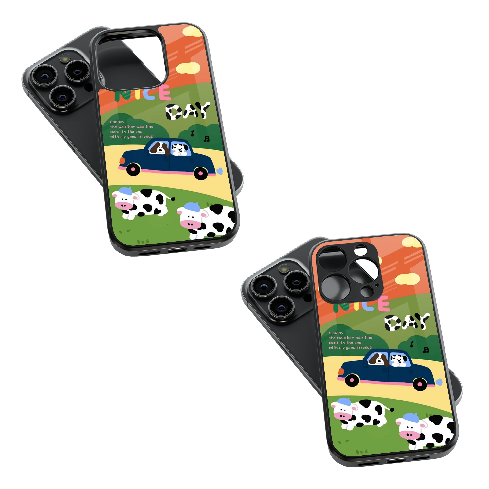 Trendy Glass Back Mobile Case for iPhone, Samsung, Redmi, OnePlus, Google Pixel, Motorola