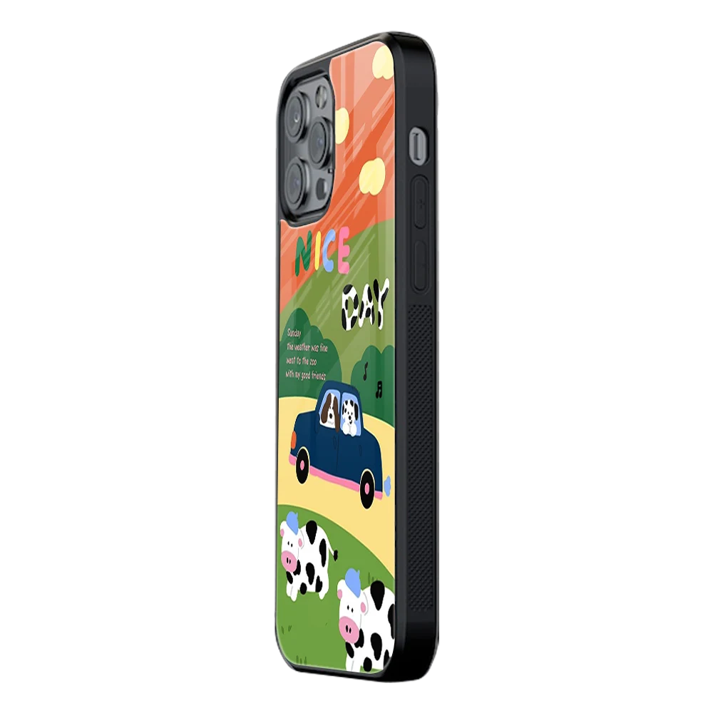 Slim Glass Back Phone Case for Multiple Brands iPhone, Samsung, Redmi, OnePlus, Oppo, Vivo