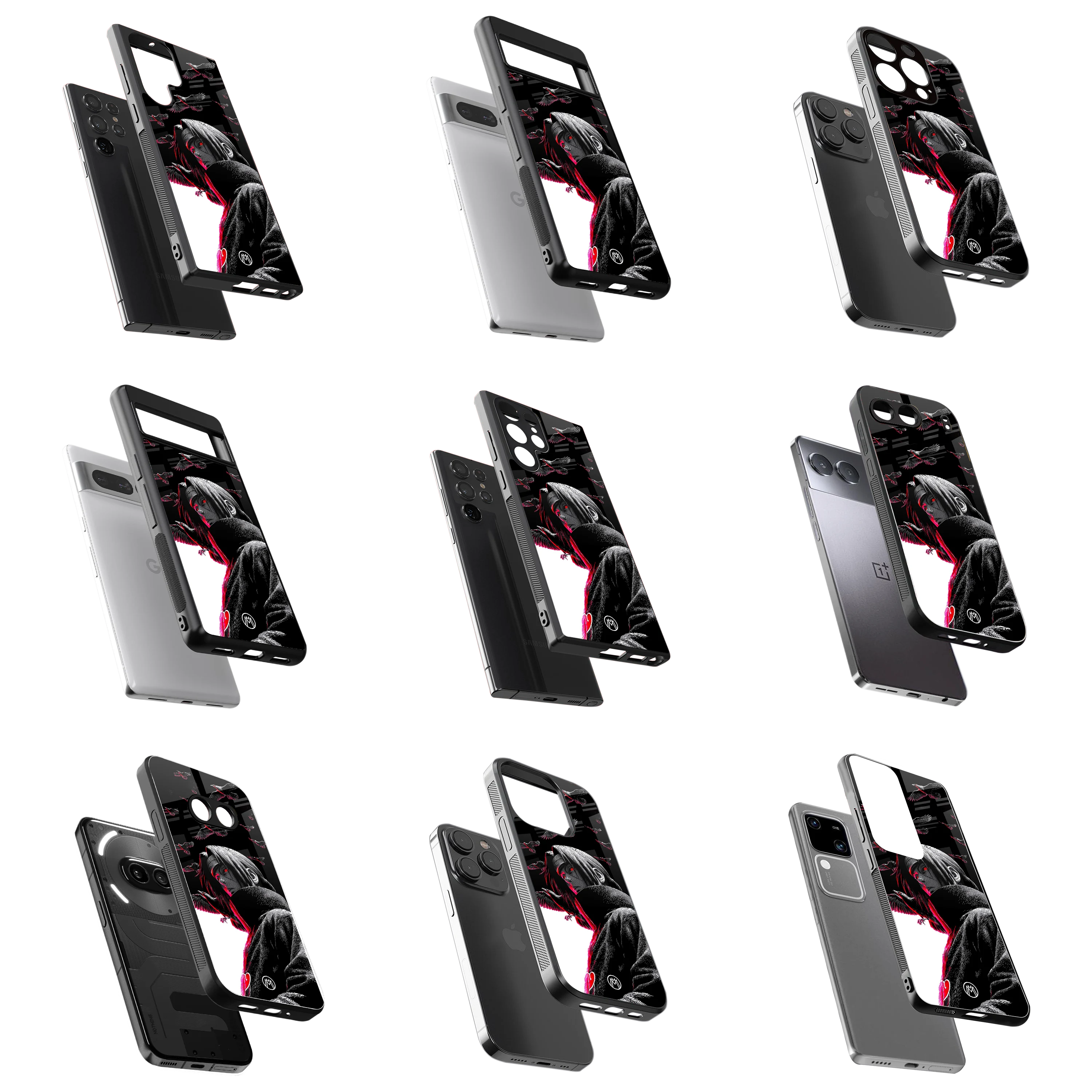Durable Glass Back Mobile Case for iPhone, Samsung, OnePlus, Google Pixel, Redmi, Vivo, Oppo