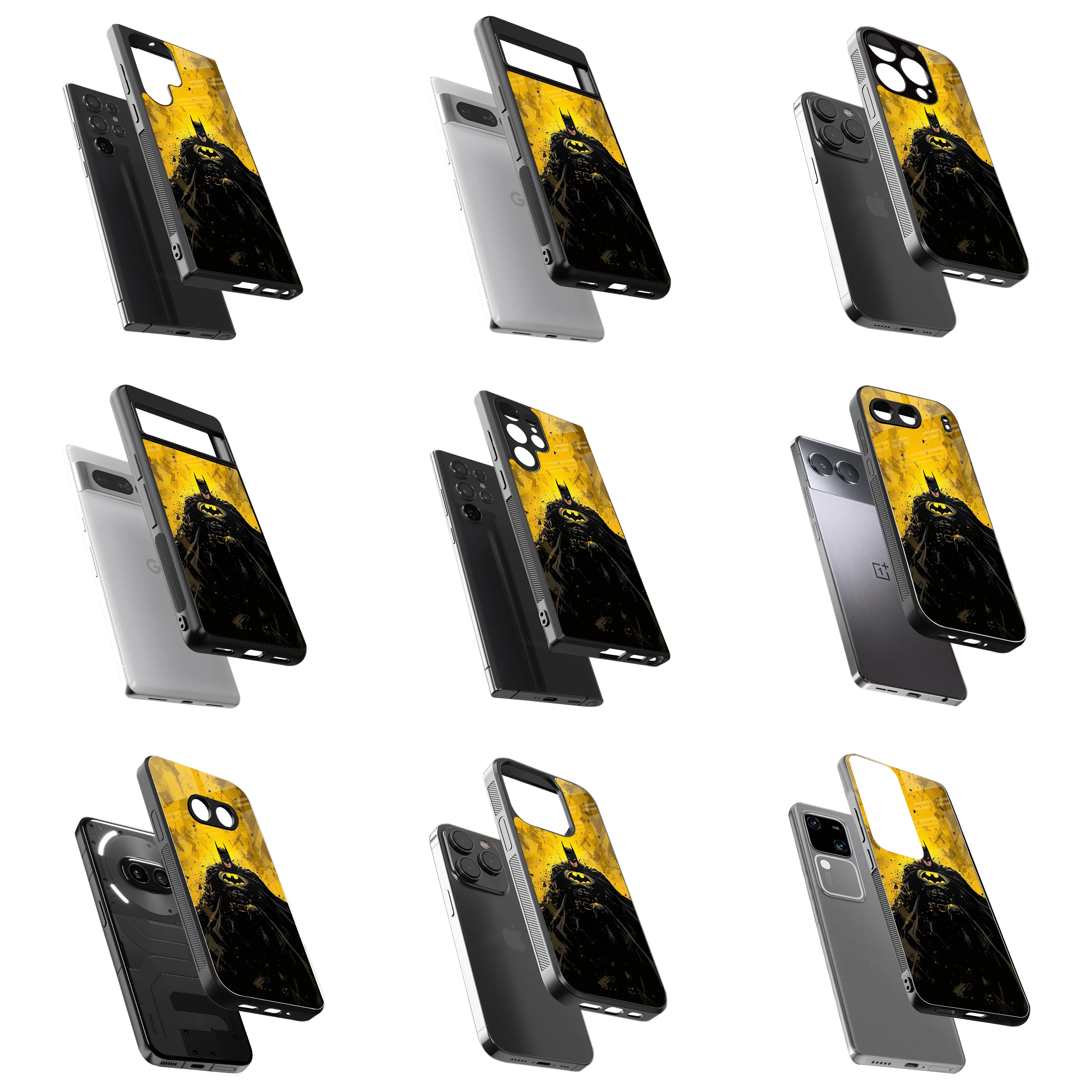 Durable Glass Back Mobile Case for iPhone, Samsung, OnePlus, Google Pixel, Redmi, Vivo, Oppo