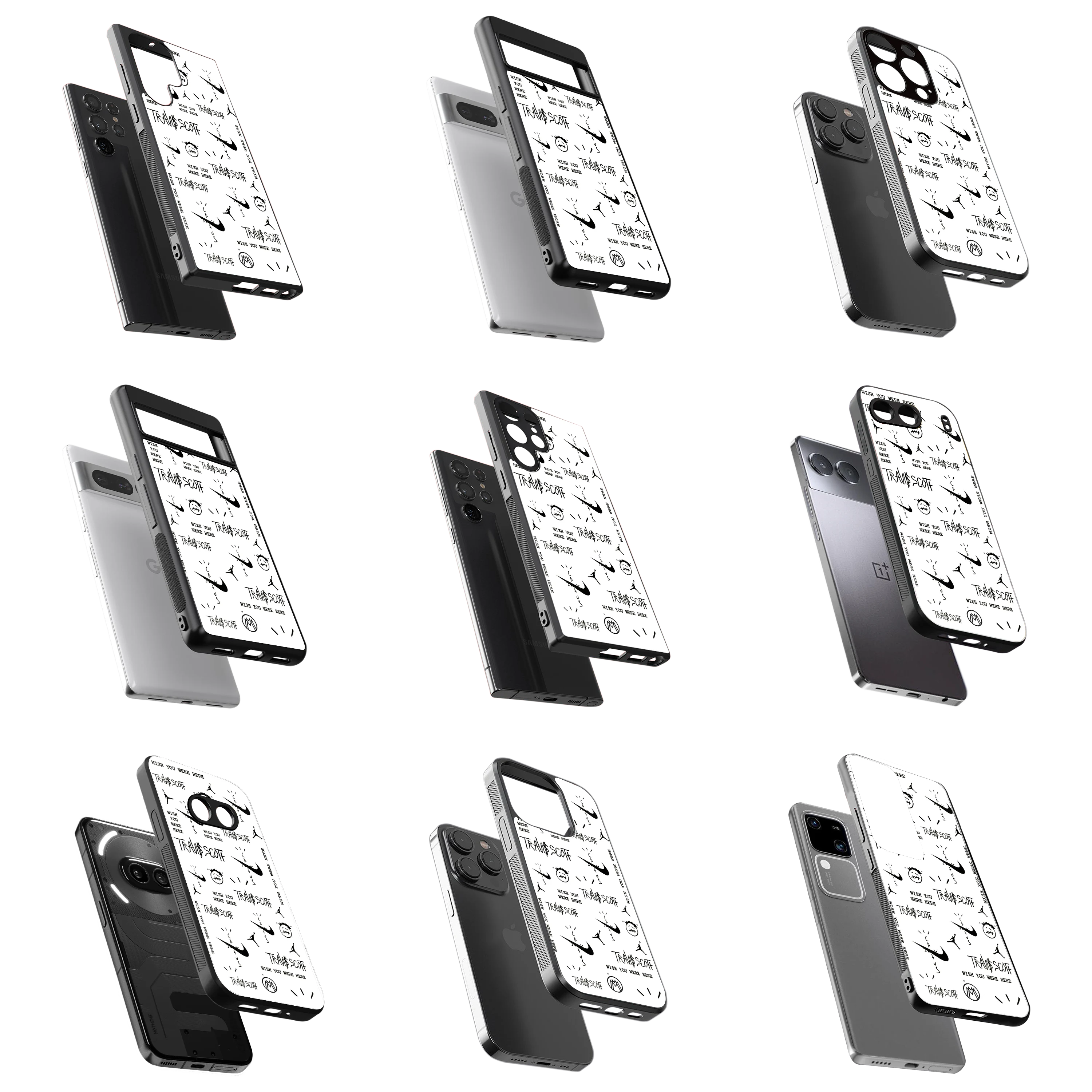 Durable Glass Back Mobile Case for iPhone, Samsung, OnePlus, Google Pixel, Redmi, Vivo, Oppo