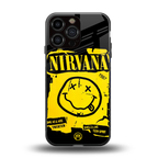 nirvana yellow back phone cover | glass case for iphone 13 pro max