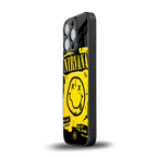 nirvana yellow back phone cover | glass case for iphone 13 pro