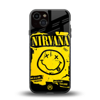 nirvana yellow back phone cover | glass case for iphone 13