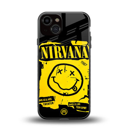 nirvana yellow back phone cover | glass case for iphone 13
