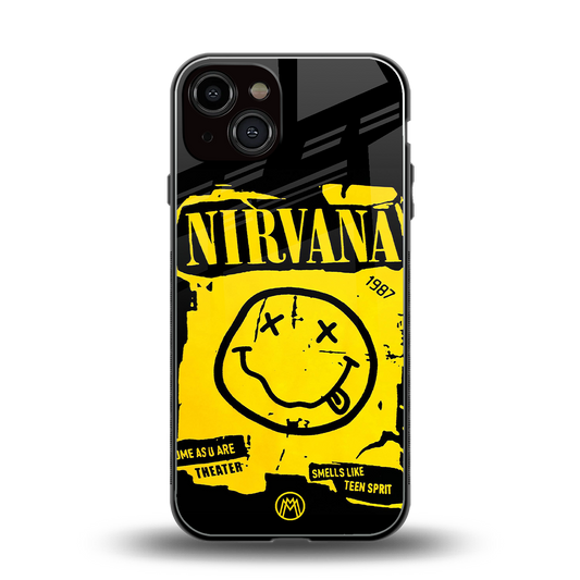 nirvana yellow back phone cover | glass case for iphone 13