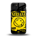 nirvana yellow back phone cover | glass case for iphone 15