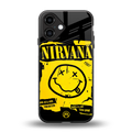 nirvana yellow back phone cover | glass case for iphone 16
