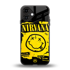nirvana yellow back phone cover | glass case for iphone 16
