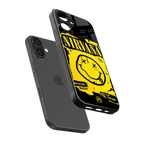 nirvana yellow back phone cover | glass case for iphone 16