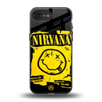 nirvana yellow back phone cover | glass case for iphone 16e
