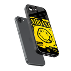nirvana yellow back phone cover | glass case for iphone 16e