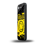 nirvana yellow back phone cover | glass case for iphone 16e