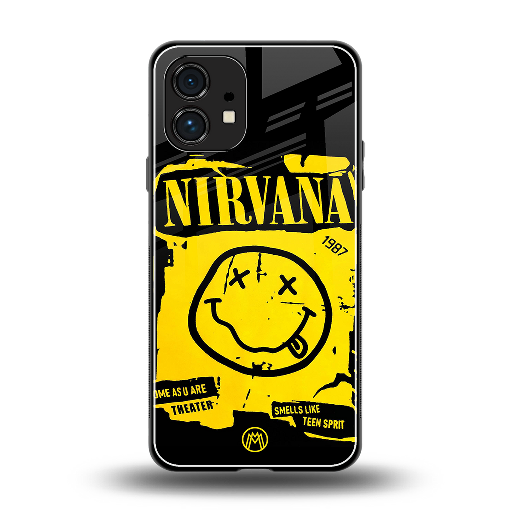 nirvana yellow back phone cover | glass case for nothing phone 1