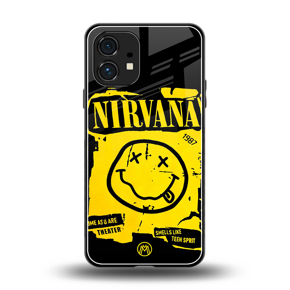 nirvana yellow back phone cover | glass case for nothing phone 1