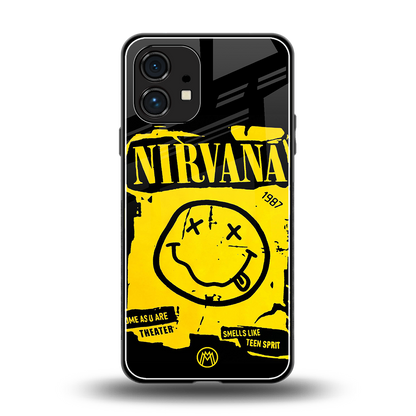 nirvana yellow back phone cover | glass case for nothing phone 1