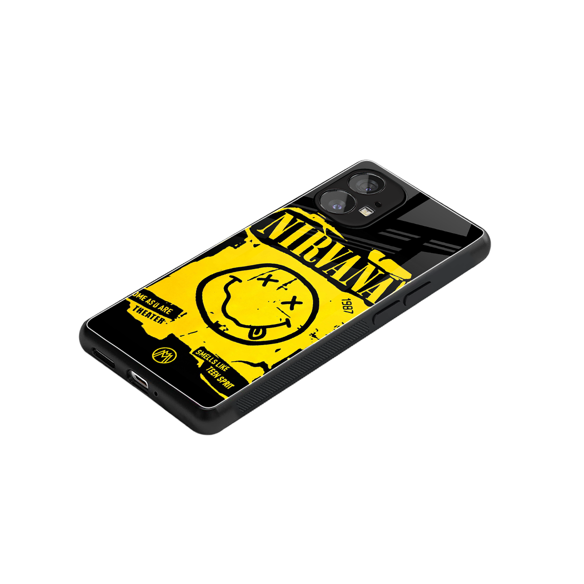 nirvana yellow back phone cover | glass case for nothing phone 1