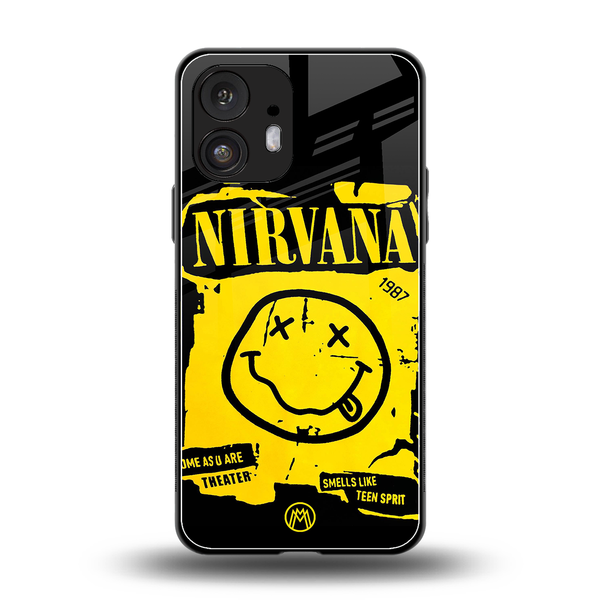 nirvana yellow back phone cover | glass case for nothing phone 2