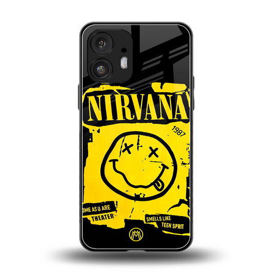 nirvana yellow back phone cover | glass case for nothing phone 2