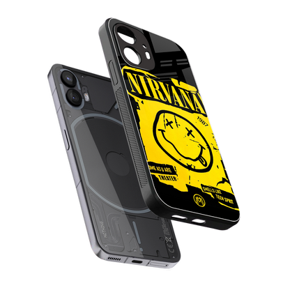 nirvana yellow back phone cover | glass case for nothing phone 2