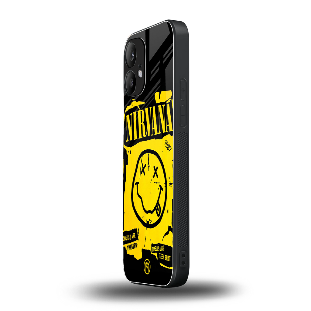 nirvana yellow back phone cover | glass case for nothing phone 2