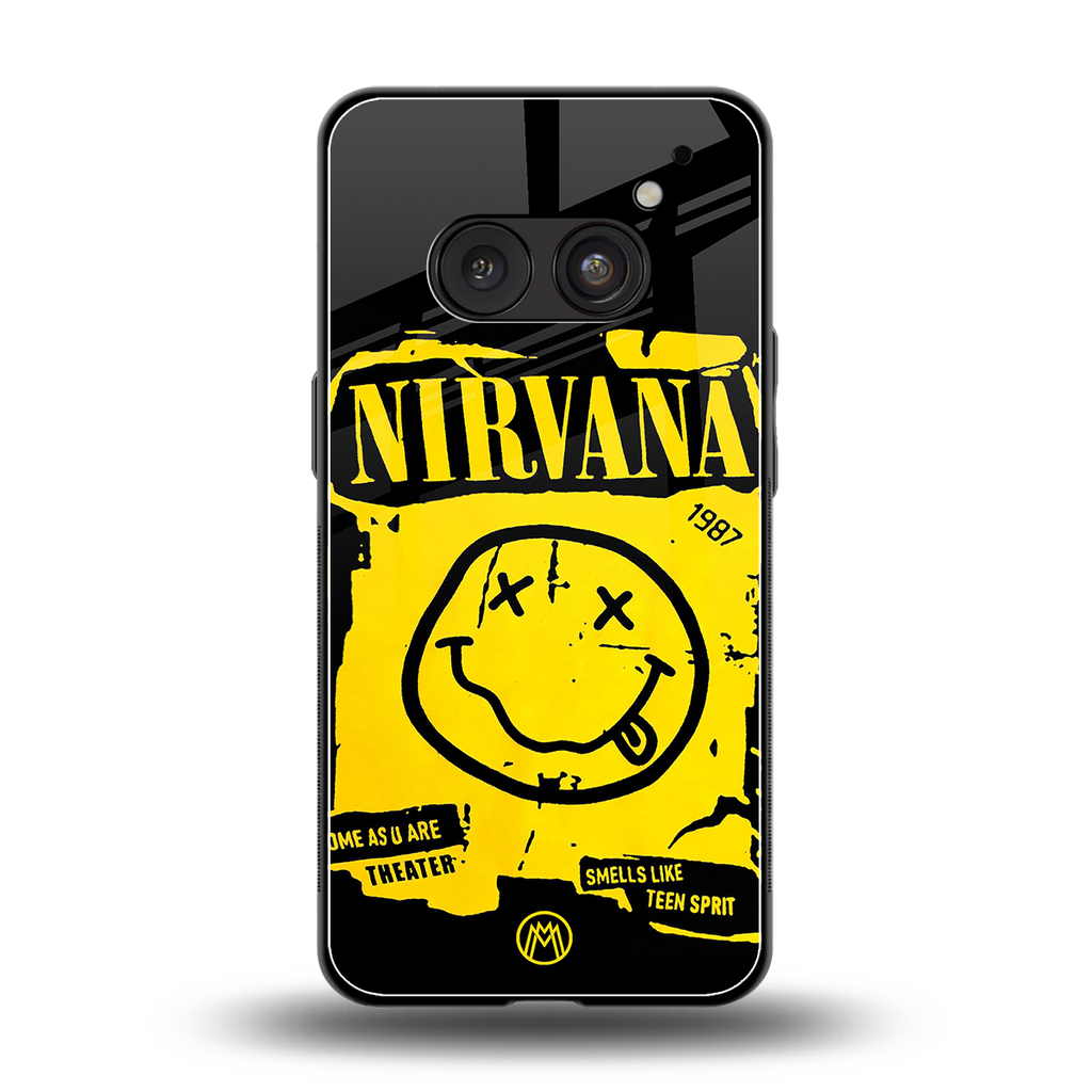 nirvana yellow back phone cover | glass case for nothing phone 2a