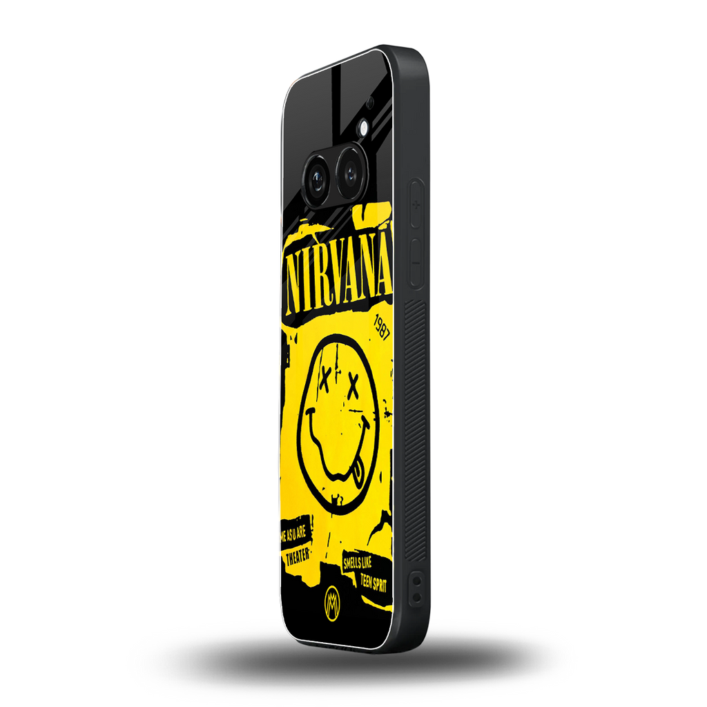 nirvana yellow back phone cover | glass case for nothing phone 2a