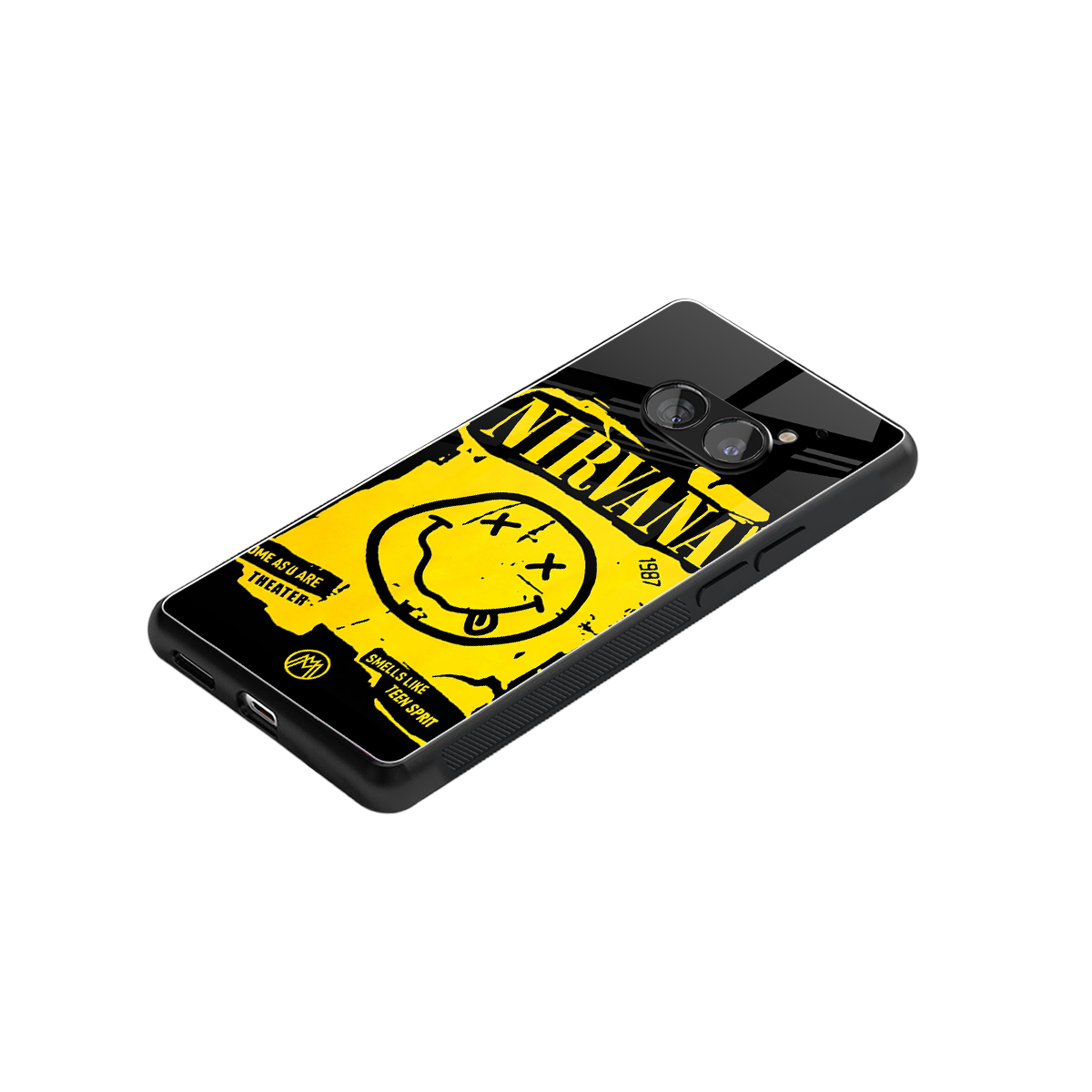 nirvana yellow back phone cover | glass case for nothing phone 2a