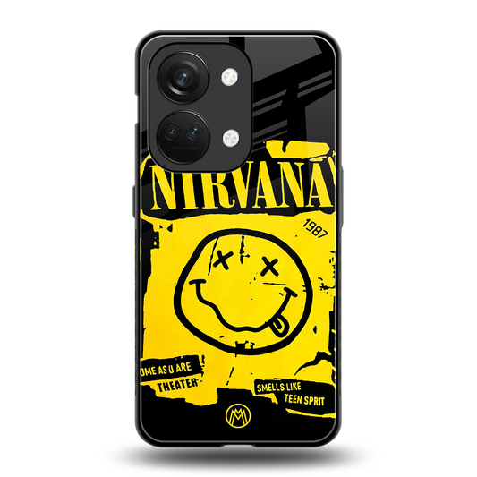 nirvana yellow back phone cover | glass case for oneplus nord 3
