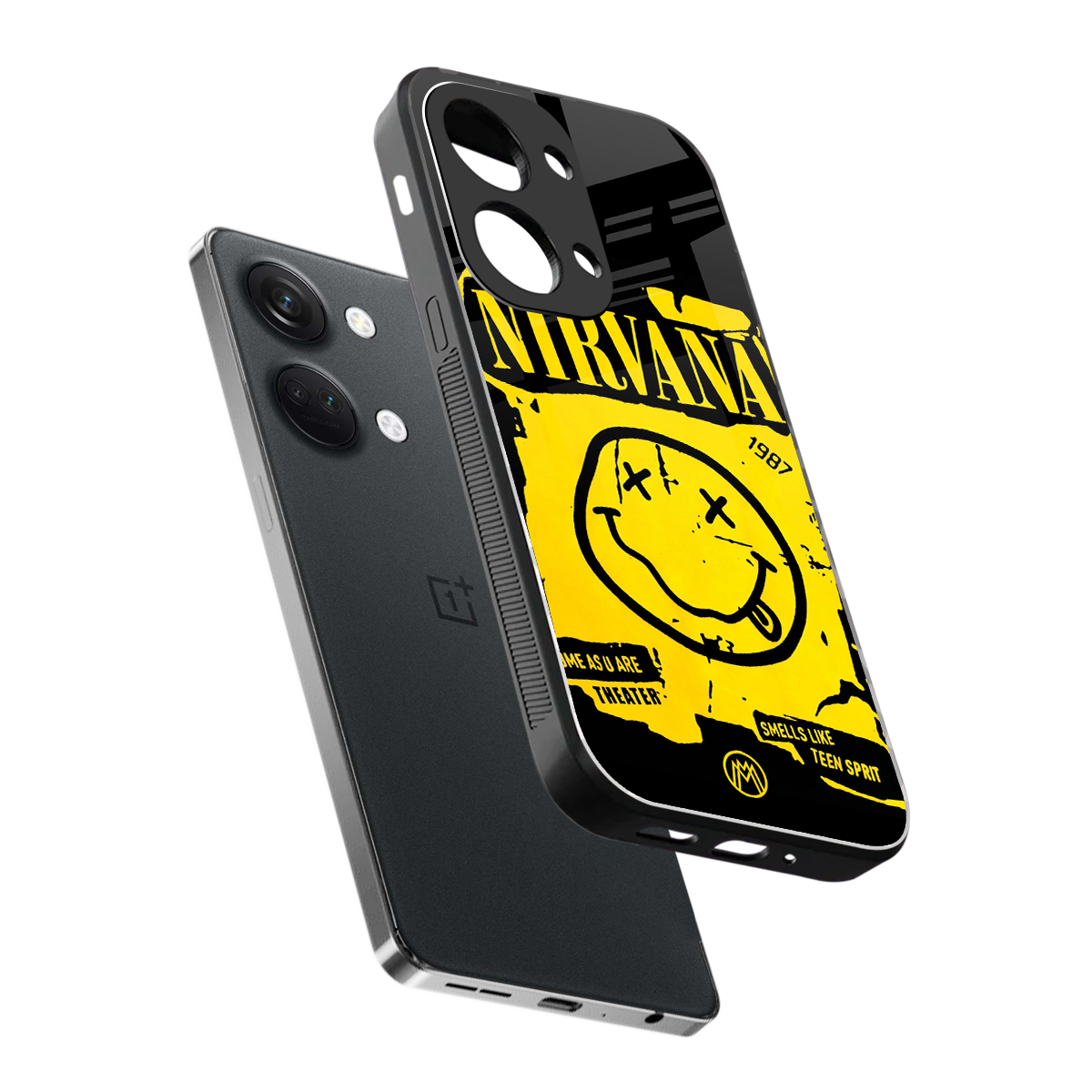 nirvana yellow back phone cover | glass case for oneplus nord 3