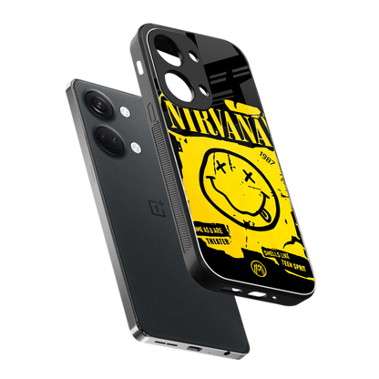 nirvana yellow back phone cover | glass case for oneplus nord 3