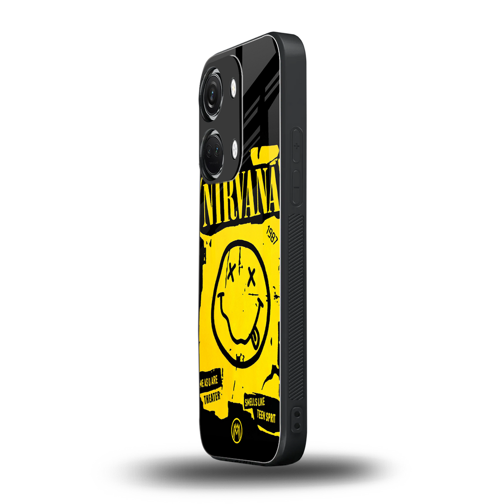 nirvana yellow back phone cover | glass case for oneplus nord 3