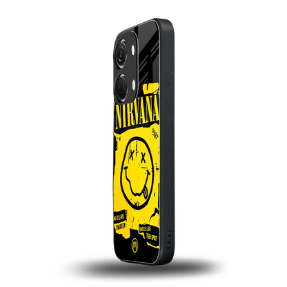 nirvana yellow back phone cover | glass case for oneplus nord 3