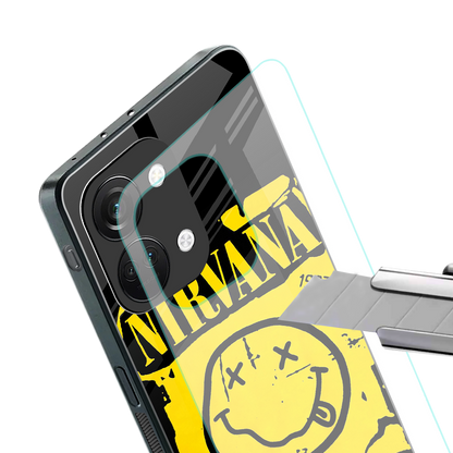 nirvana yellow back phone cover | glass case for oneplus nord 3