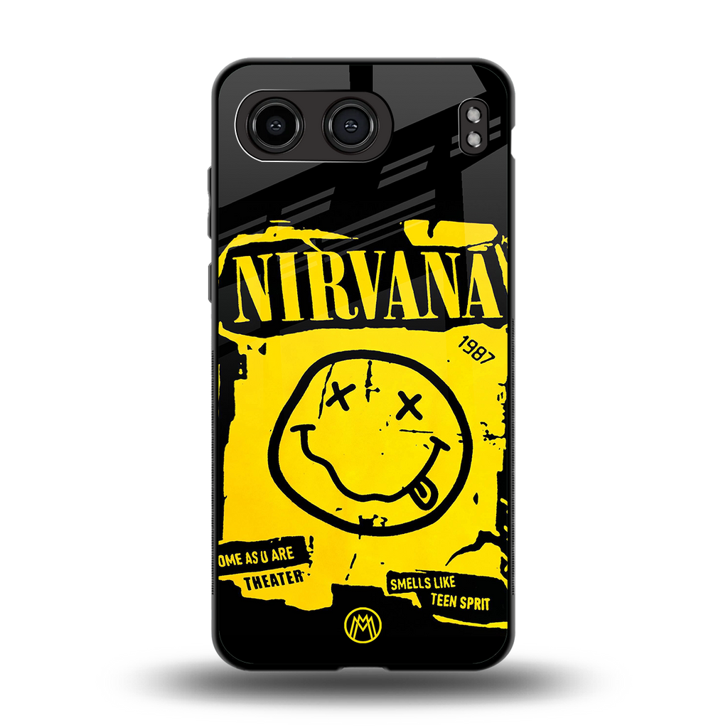 nirvana yellow back phone cover | glass case for oneplus nord 4