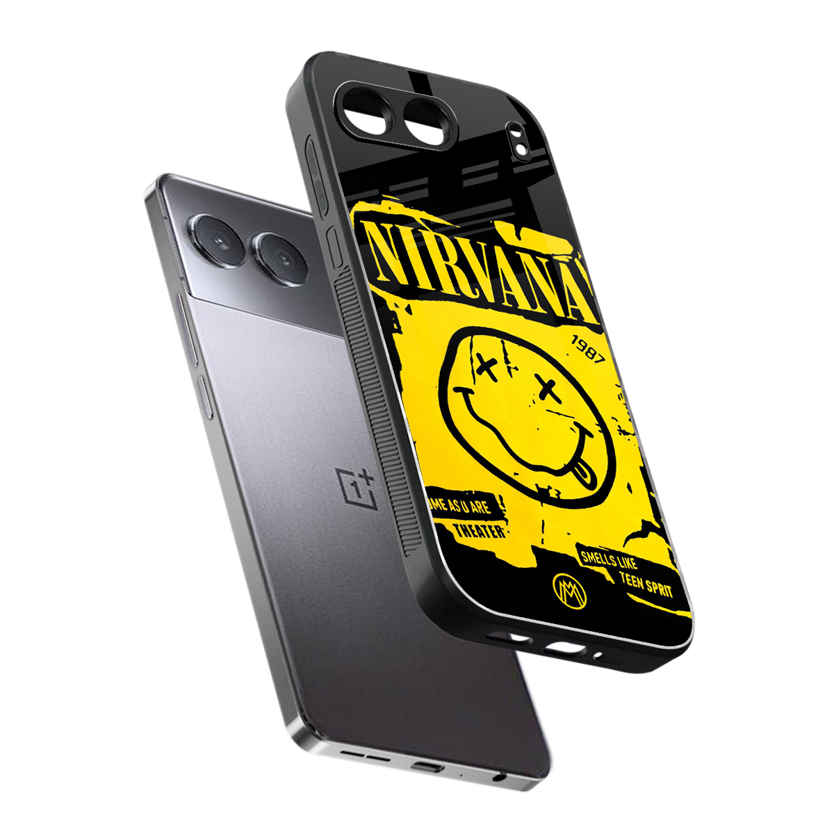 nirvana yellow back phone cover | glass case for oneplus nord 4