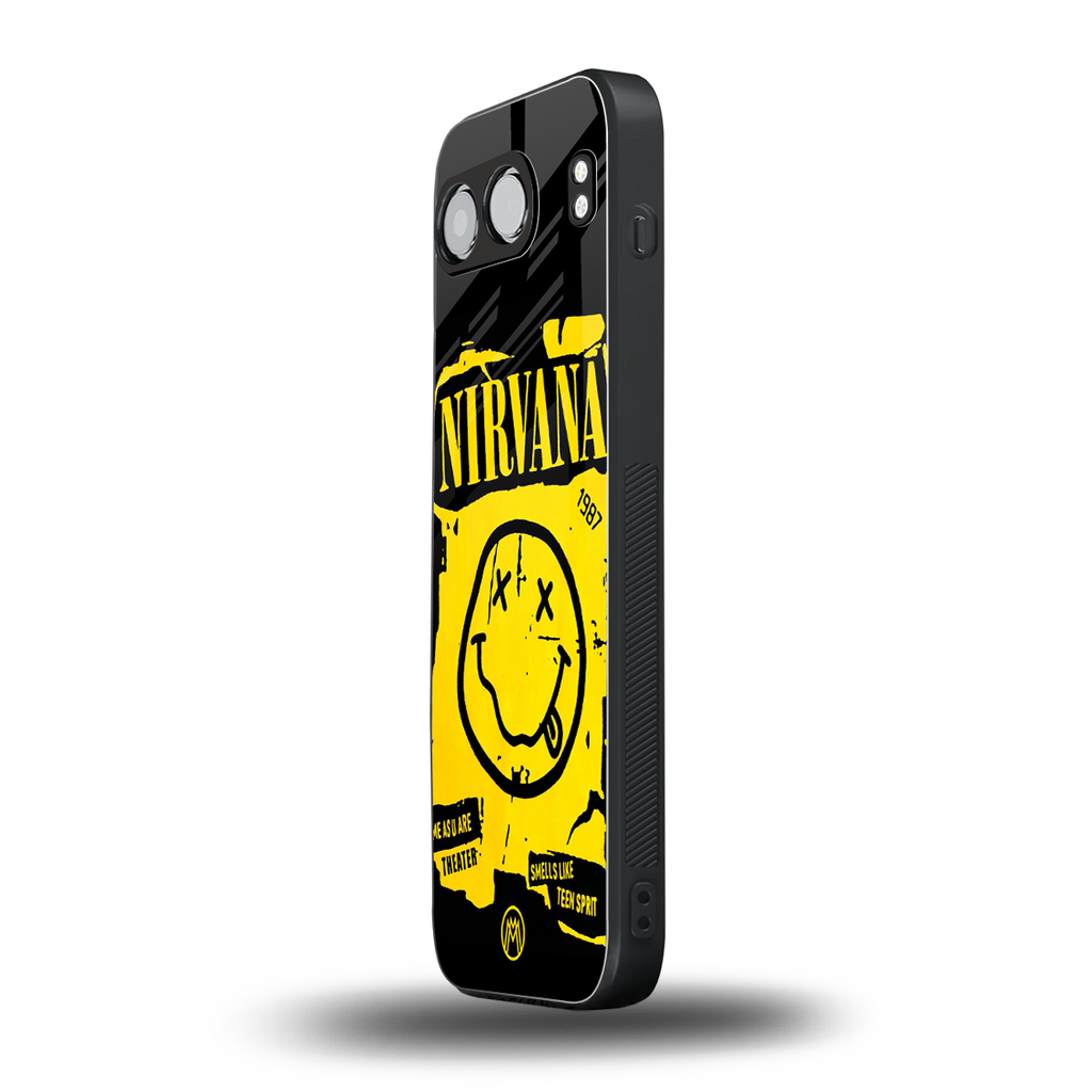nirvana yellow back phone cover | glass case for oneplus nord 4