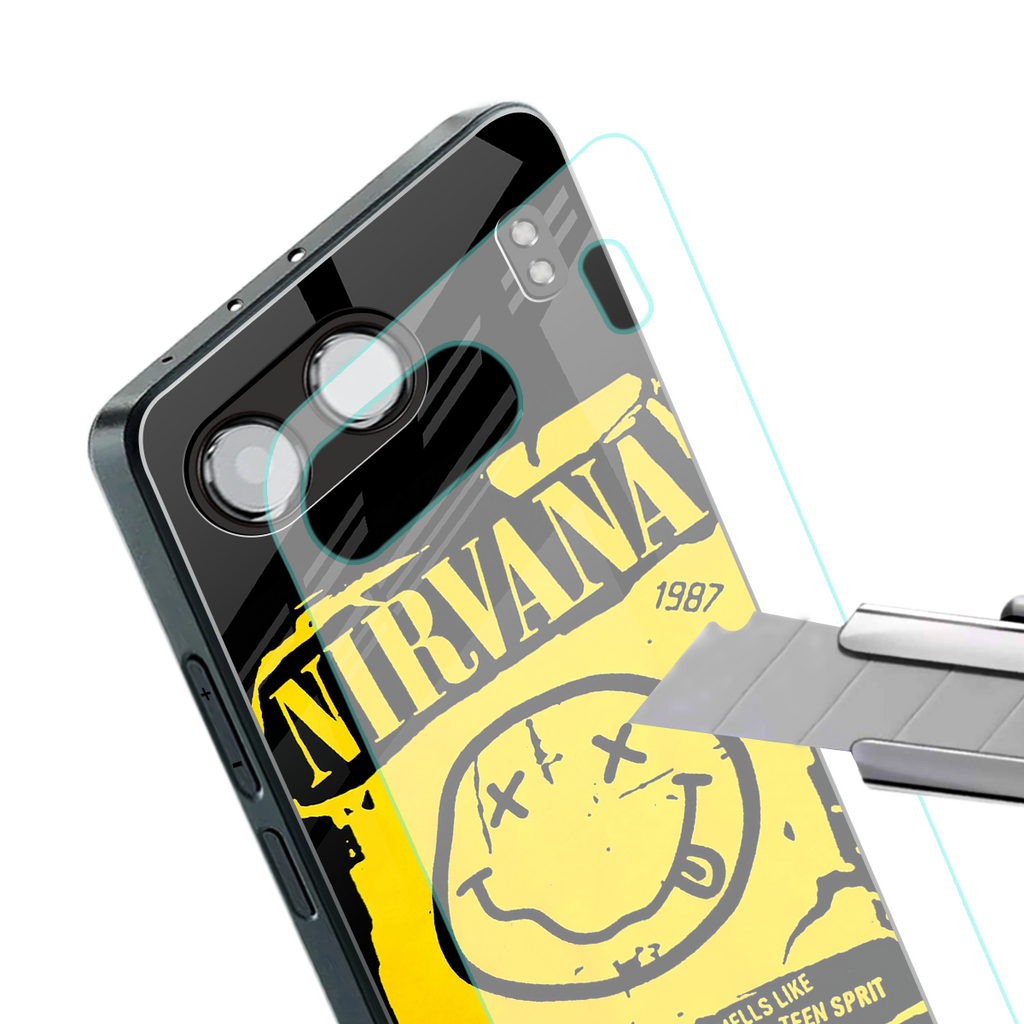 nirvana yellow back phone cover | glass case for oneplus nord 4