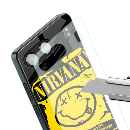 nirvana yellow back phone cover | glass case for oneplus nord 4