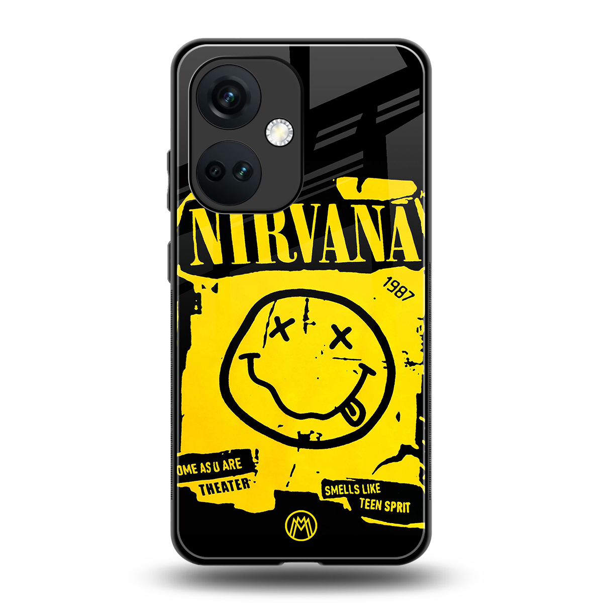 nirvana yellow back phone cover | glass case for oneplus nord ce 3