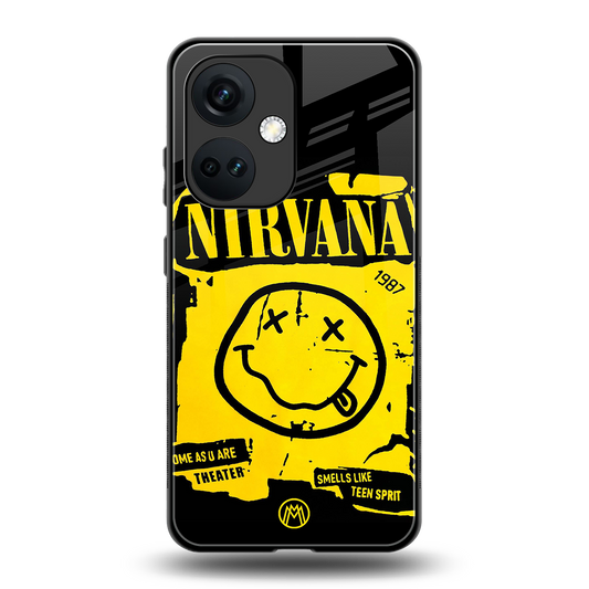 nirvana yellow back phone cover | glass case for oneplus nord ce 3
