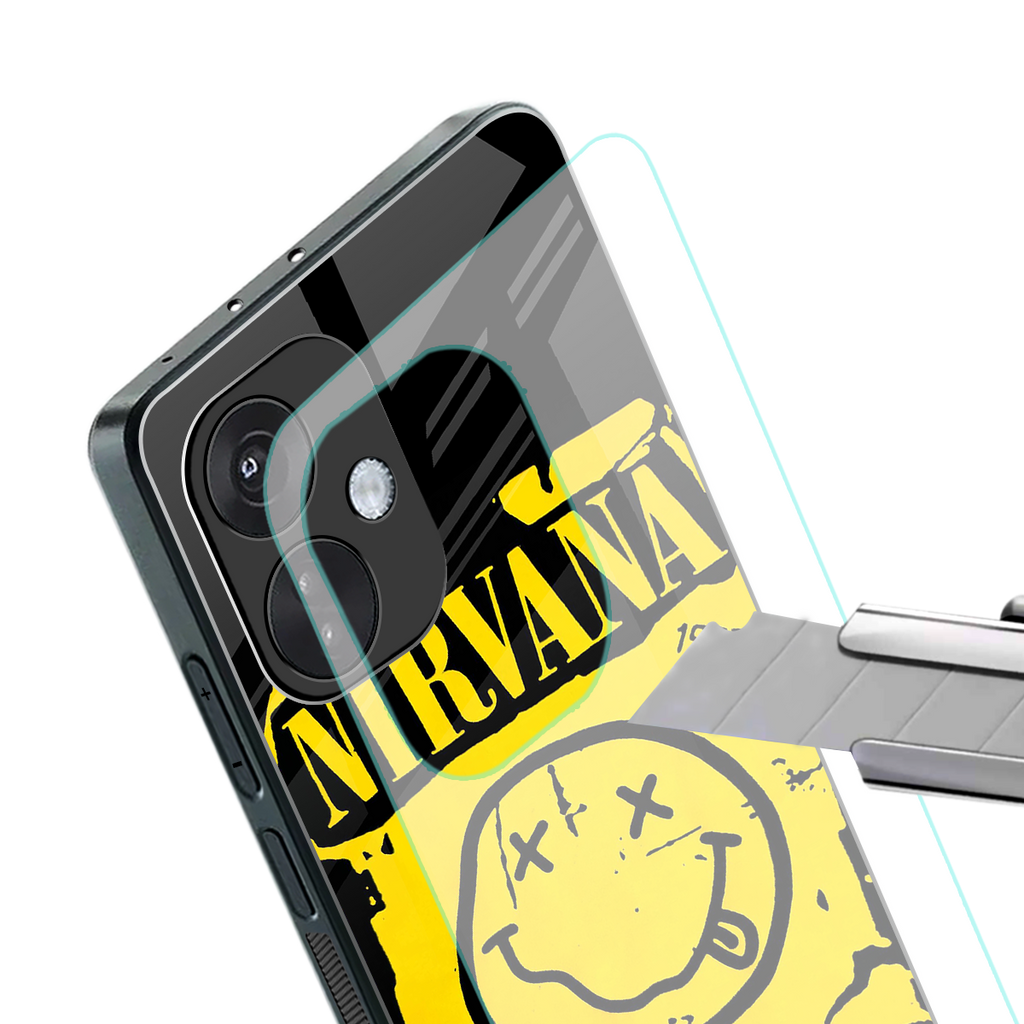 nirvana yellow back phone cover | glass case for oneplus nord ce 3