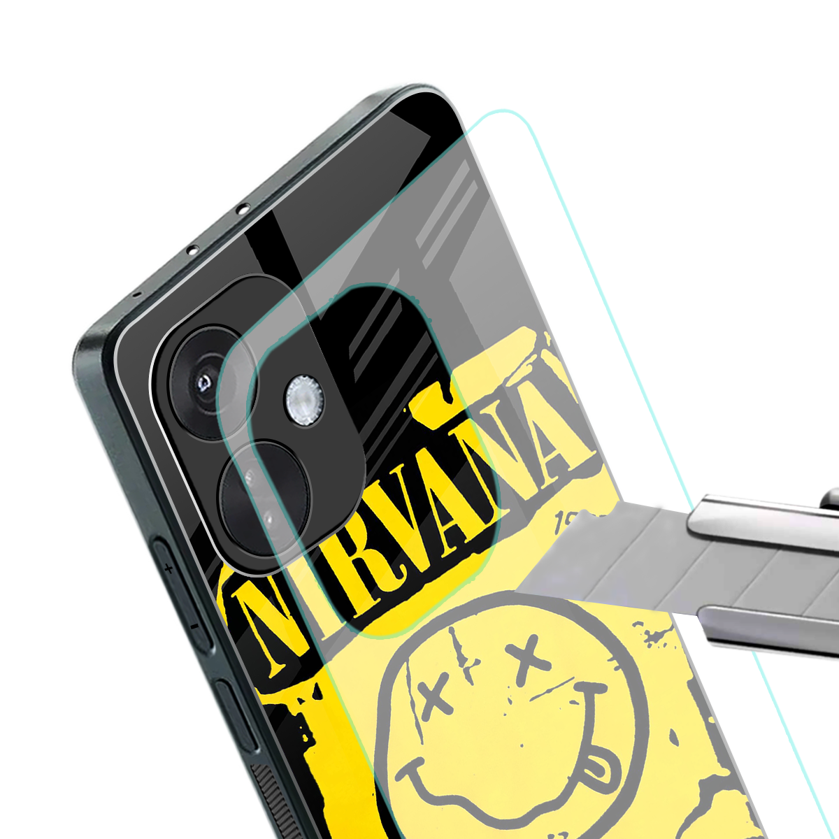 nirvana yellow back phone cover | glass case for oneplus nord ce 3