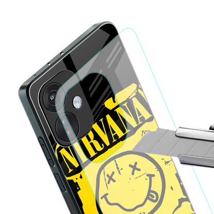 nirvana yellow back phone cover | glass case for oneplus nord ce 3