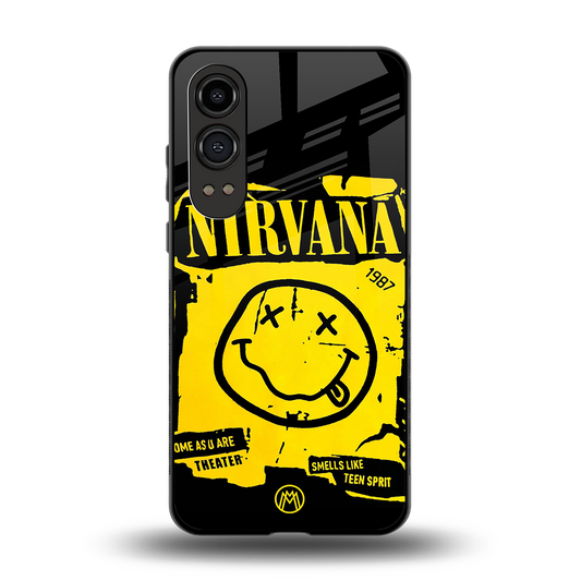 nirvana yellow back phone cover | glass case for oneplus nord ce 4 lite