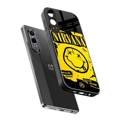 nirvana yellow back phone cover | glass case for oneplus nord ce 4 lite