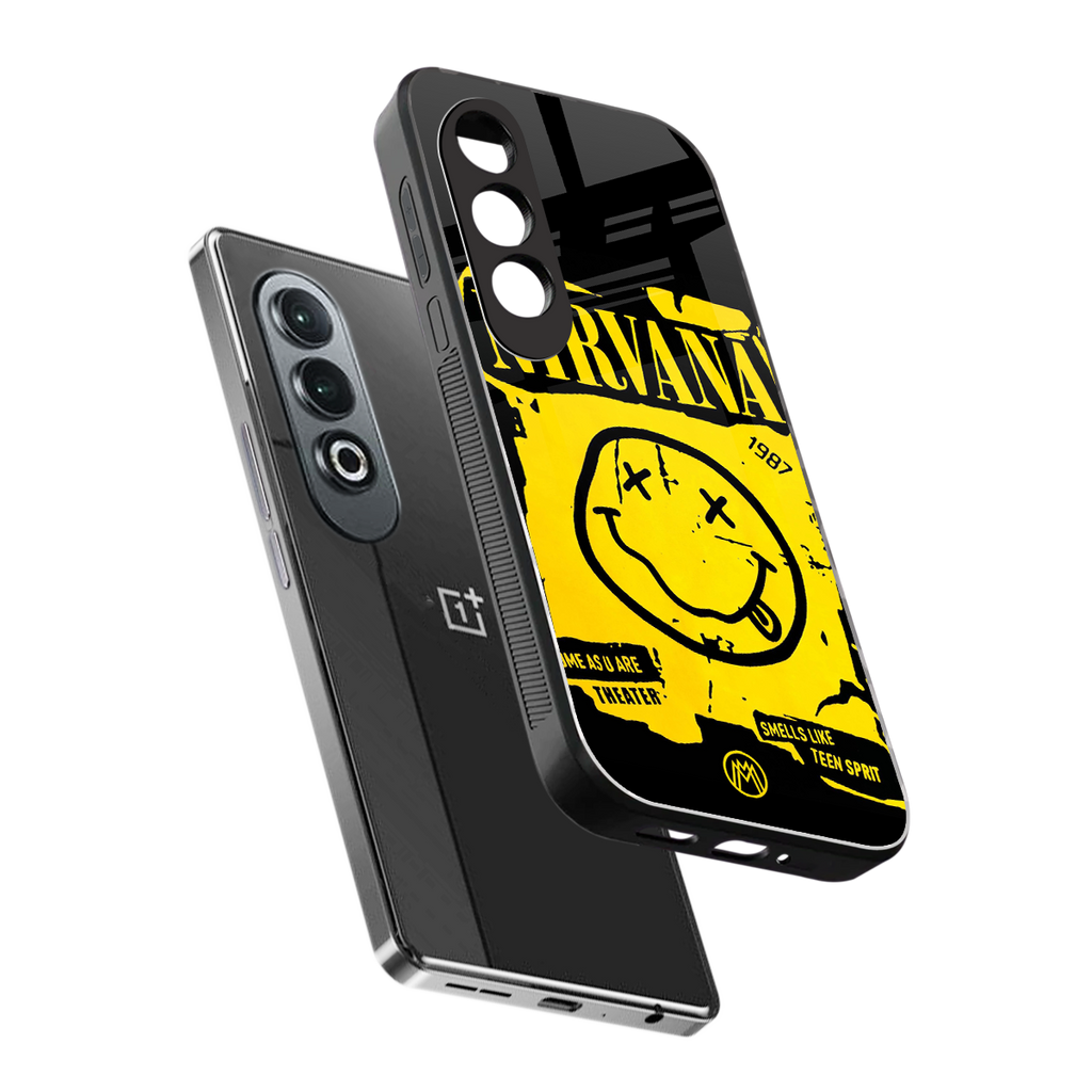 nirvana yellow back phone cover | glass case for oneplus nord ce 4