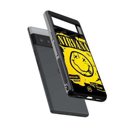 nirvana yellow back phone cover | glass case for google pixel 6 pro