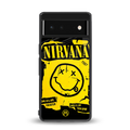 nirvana yellow back phone cover | glass case for google pixel 6