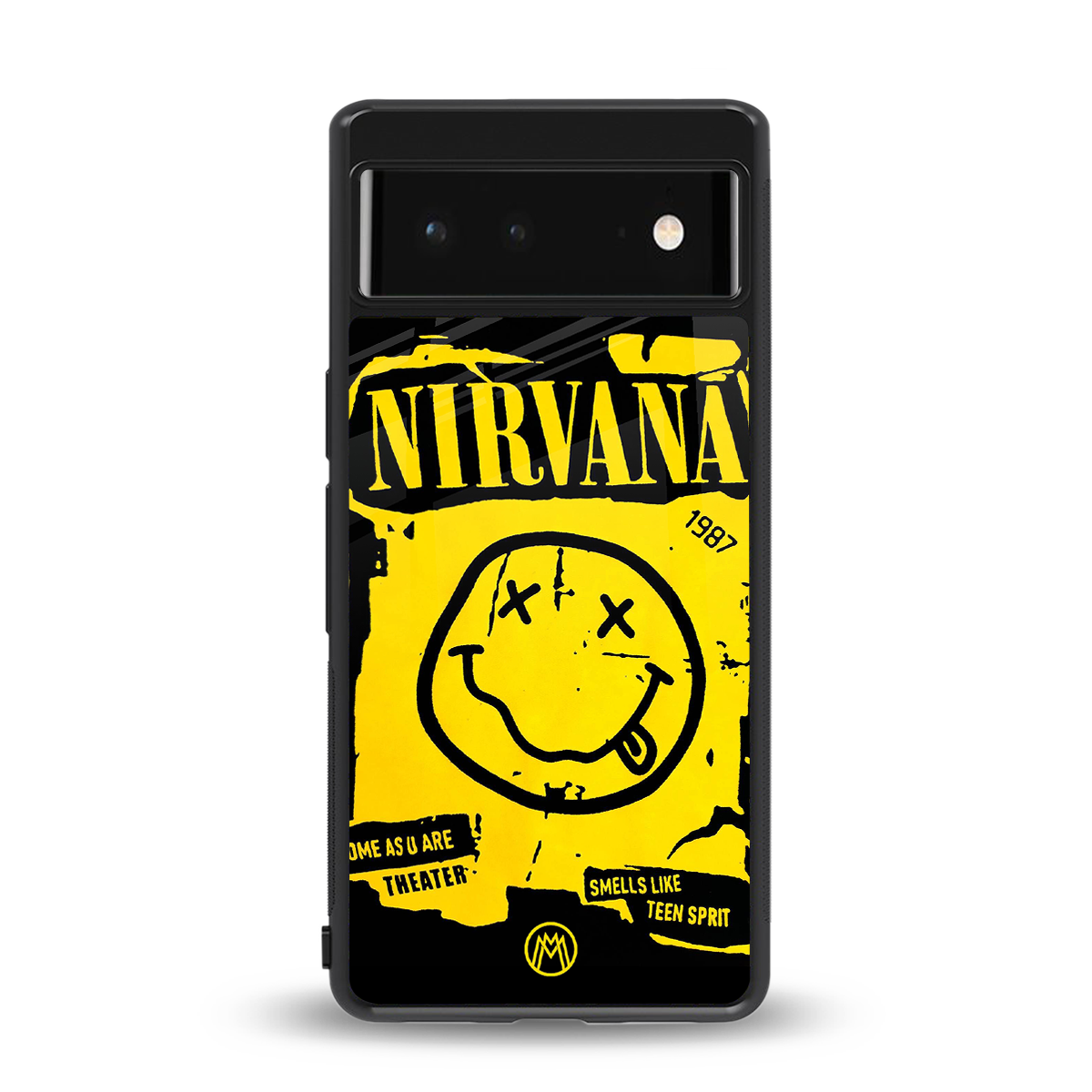 nirvana yellow back phone cover | glass case for google pixel 6